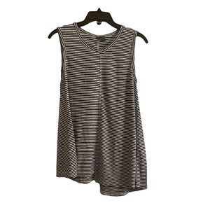 LEFT OF CENTER (Anthropologie) Navy and White Striped Sleeveless Tank Top